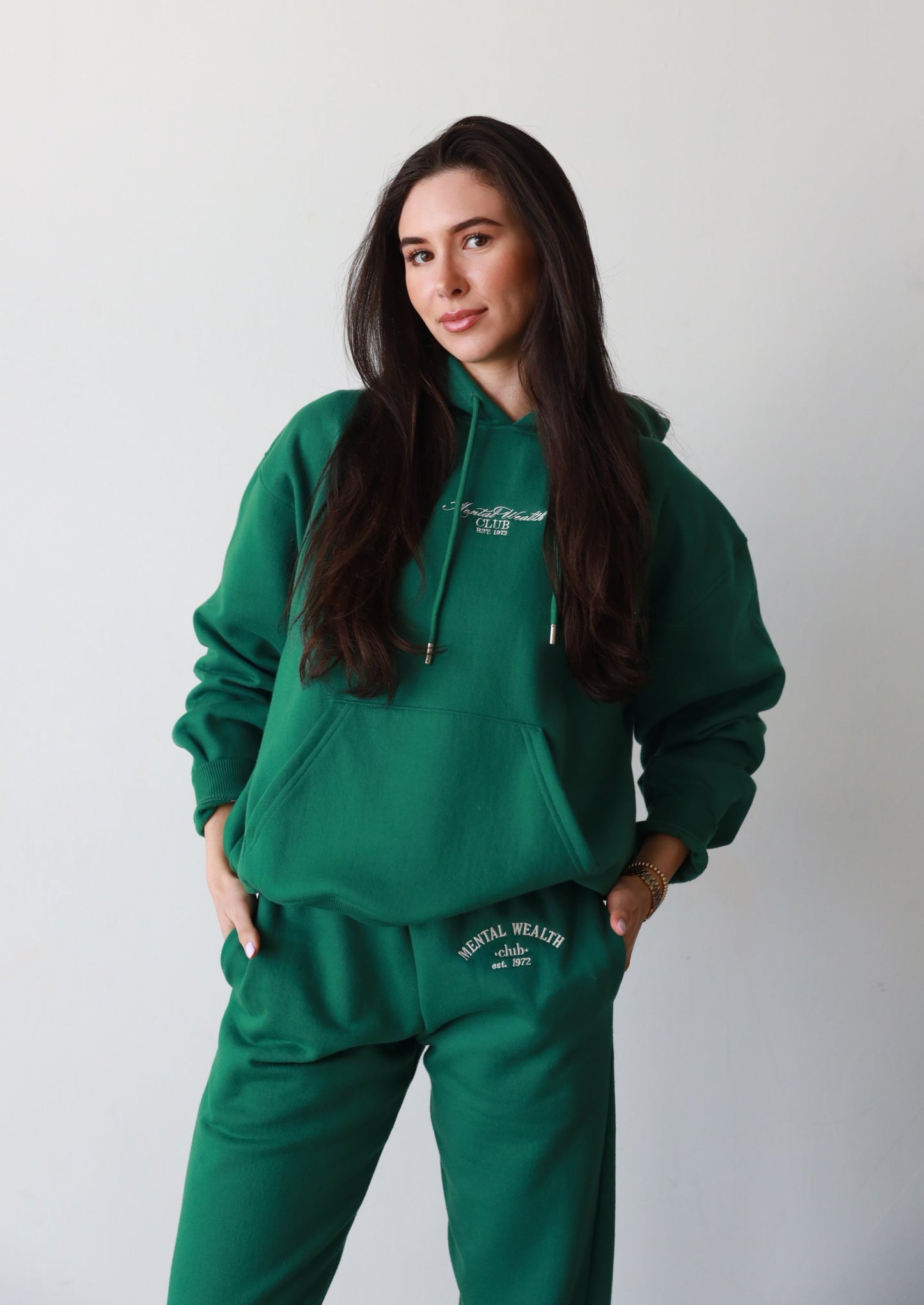 HEALTH IS WEALTH Hoodie - Varsity Green